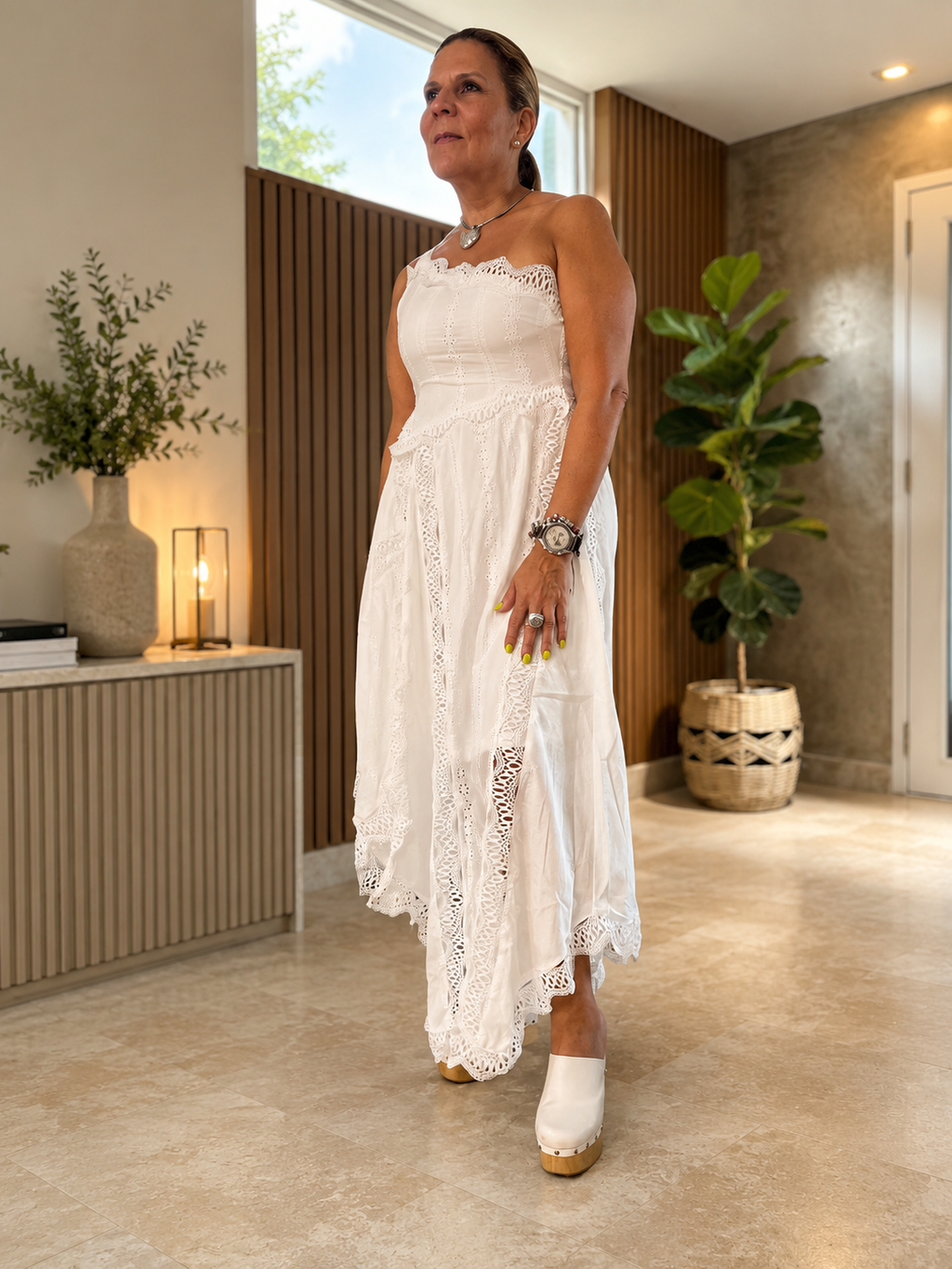One shoulder maxi dress