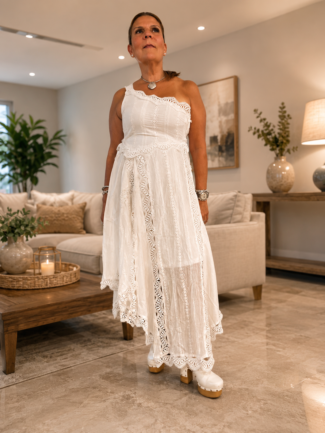 One shoulder maxi dress