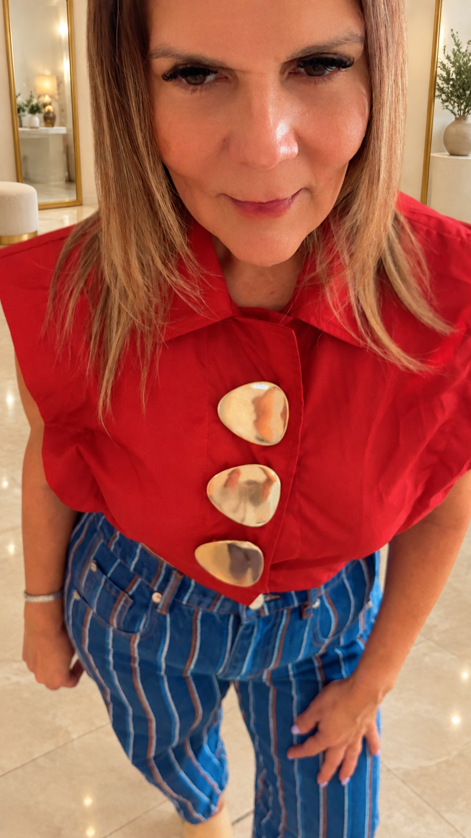 Statement embellished sleeveless top